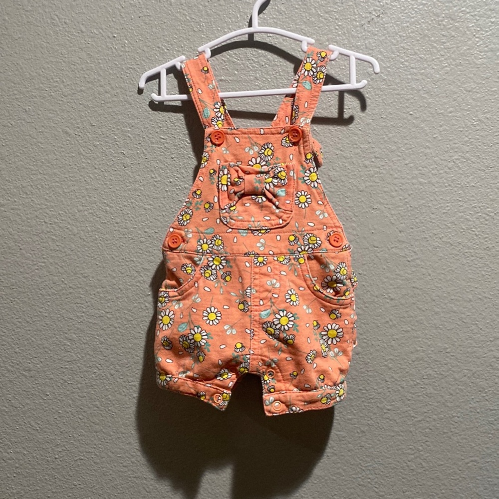 0-3 month floral overalls